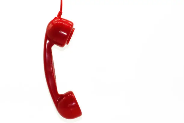 Photo of Red phone unlocked onwhite background