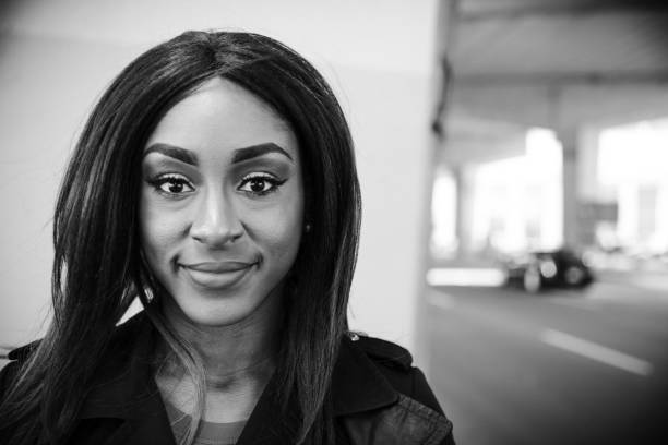istock Woman portrait in BW 1287877904