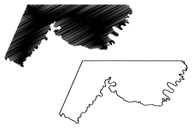 Vector illustration of Allegany County, Maryland (U.S. county, United States of America, USA, U.S., US) map vector illustration, scribble sketch Allegany map