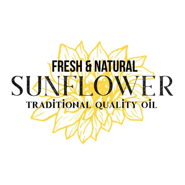 Vector illustration of Fresh sunflower oil vector logotype template