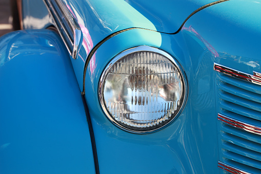 Retro car, close up.