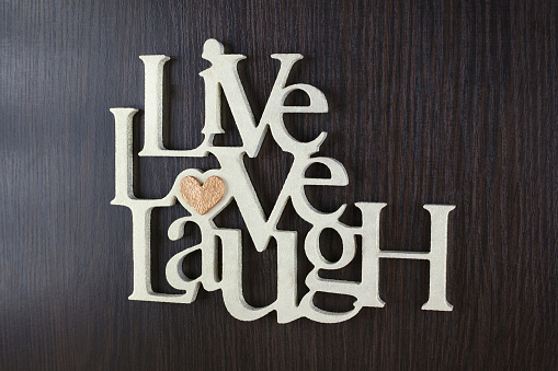 love, heart, live, laugh shape in valentine lettering gift