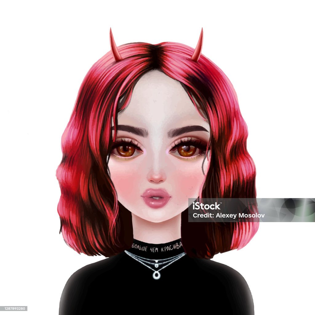 Hình Minh Họa Cô Gái Dễ Thương Khuôn Mặt Xinh Đẹp Cho Thiếu Niên ...