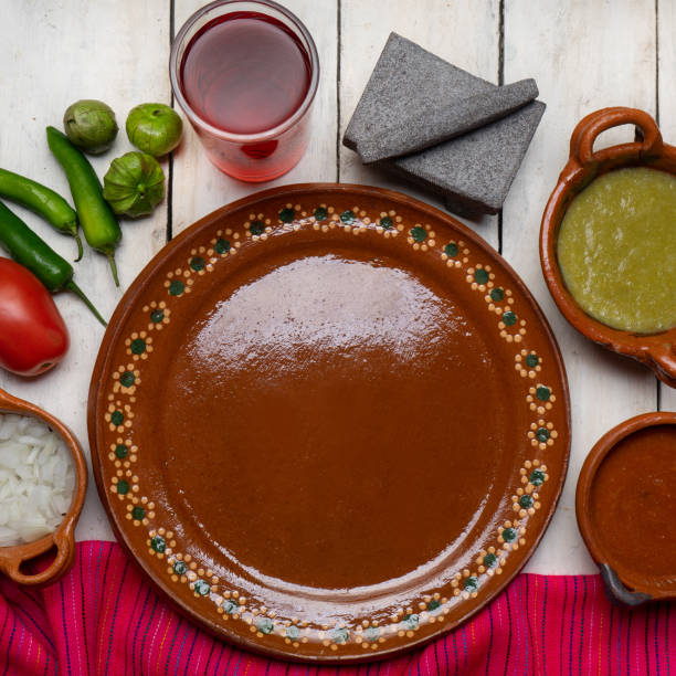 istock Mexican white table with sauce and vegetables 1287895085