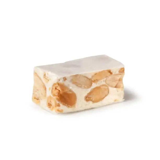 Sicilian Almond Nougats ("Torrone") - Soft Type - Isolated on White Background