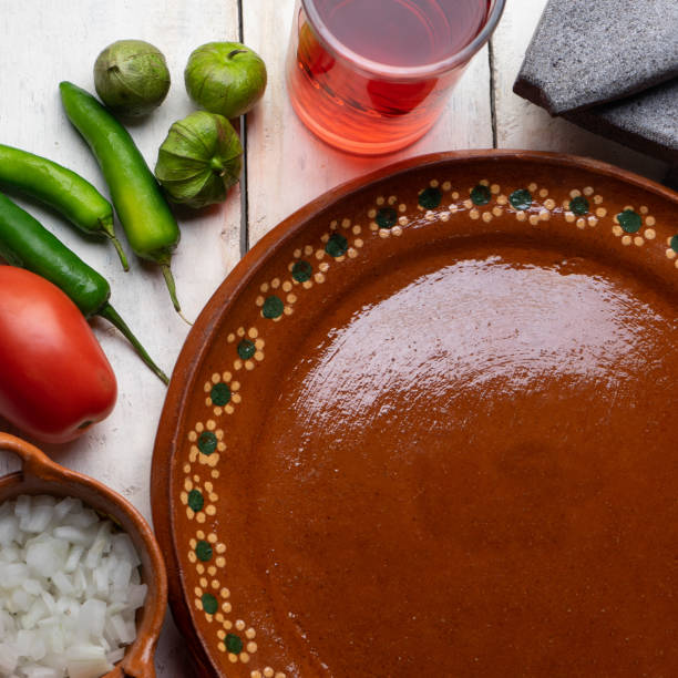 istock Mexican white table with sauce and vegetables 1287895210