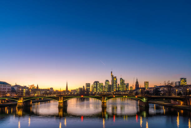 istock Night view of Frankfurt am Main in Germany 1287895507