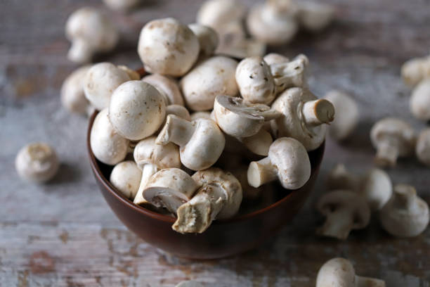 istock Fresh raw champignons in a bowl. 1287901447