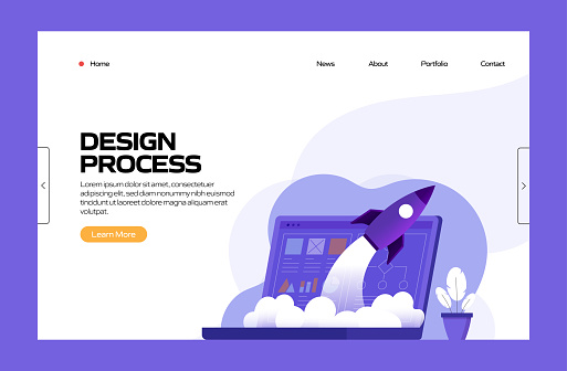 Design Project Process Page Design Process Concept Vector Illustration For Landing Page Template ...