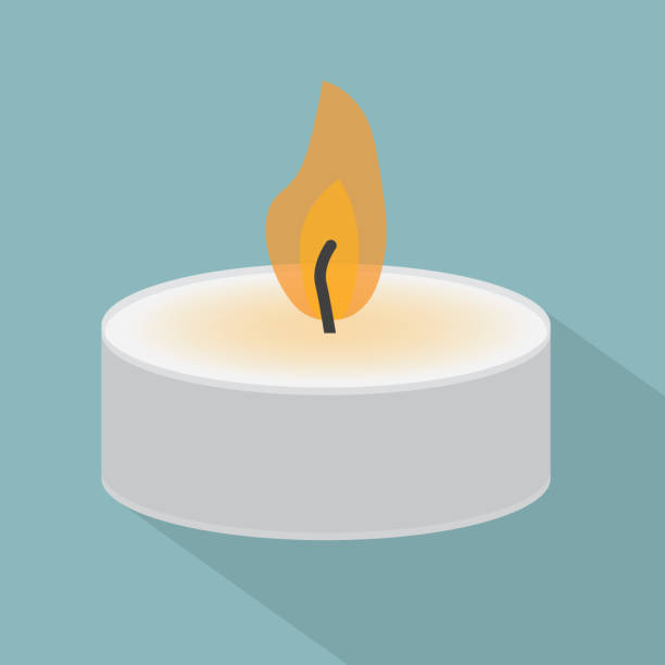 ilustrações, clipart, desenhos animados e ícones de vela de luz de chá queimando - tea light candle relaxation lifestyles