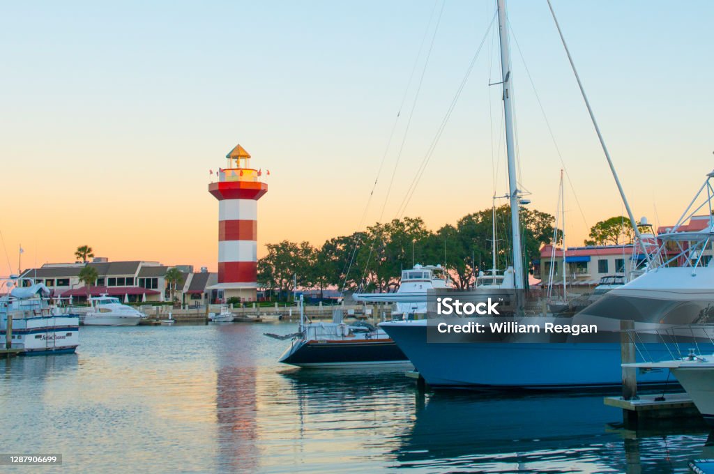 Lighthouse-Harbor Town-Hilton Head Island South Carolina Hilton Head Stock Photo