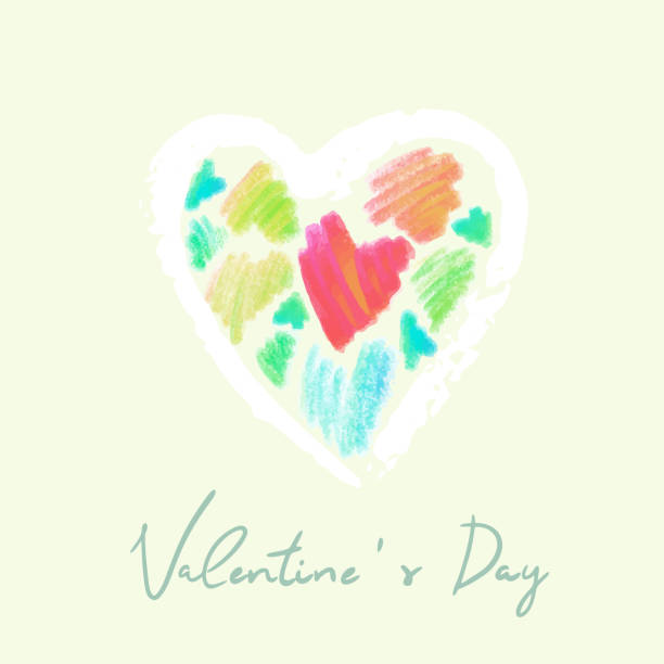 istock The greeting card with a symbol of love on a green background. Flat design. 1287908430