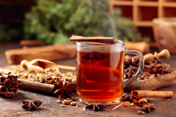 istock Christmas herbal tea with cinnamon, anise, and dried herbs. 1287914833