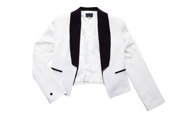 istock White suit, white jacket, white tuxedo isolated on white background close up 1287919084