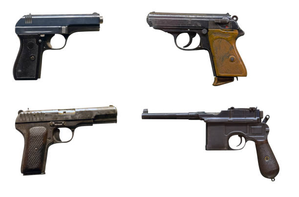 istock Gun isolated on white background. gun from World War II 1287930623