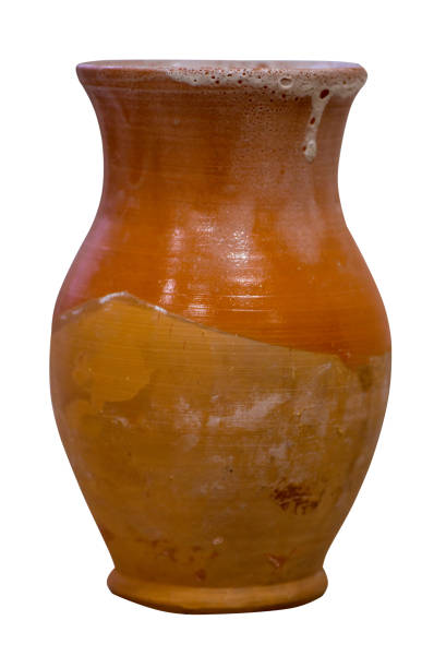 istock clay  jug isolated on a white background. vintage empty jug front view. vintage capacity 1287931805