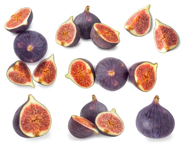 istock Set of whole and sliced figs isolated 1287936916