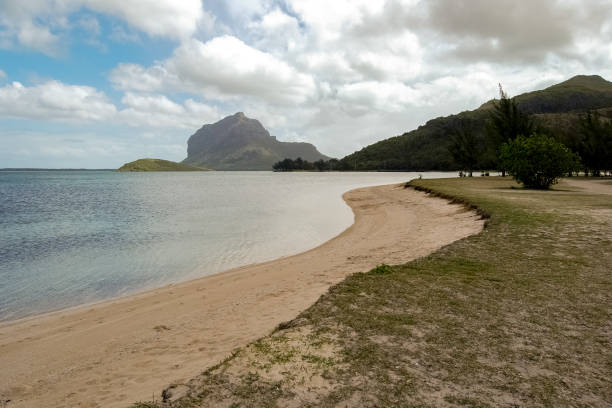 View of Le Morne Brabant mountain from La Prairie beach