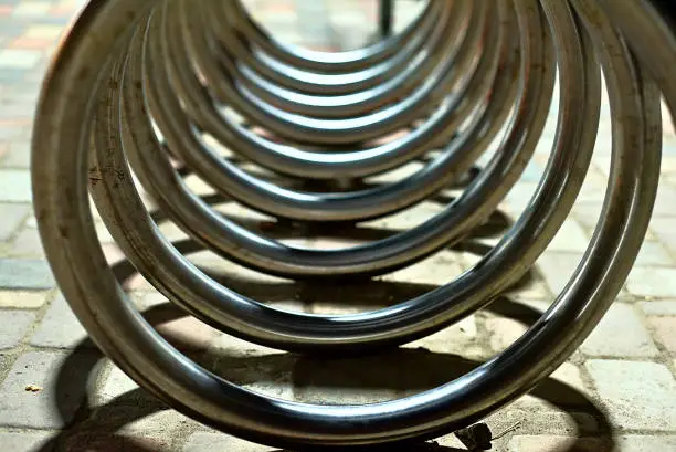 Abstract image of bicycle parking