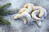 Delicious homemade vanilla rolls with nuts - favorite Czech Christmas cookies