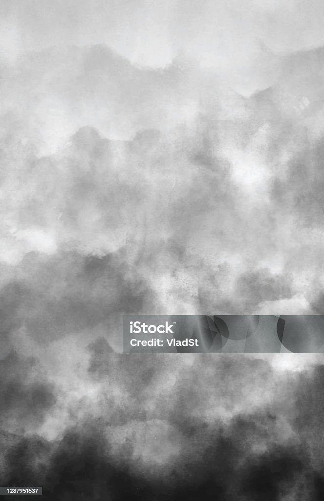 Air Pollution Smoke Gray Clouds Watercolor Grunge Abstract Background ...