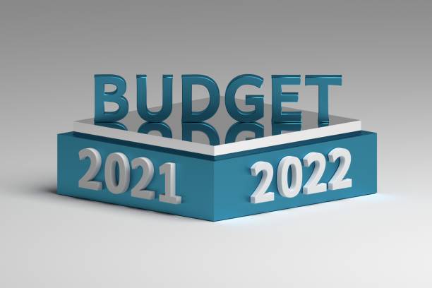 concetto di bilancio per gli anni 2021 e 2022 - budget foto e immagini stock