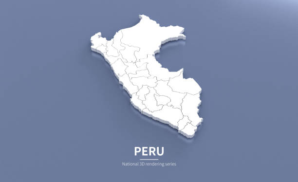 istock Peru Map 3d. National map 3D rendering set in America continent. 1287962577