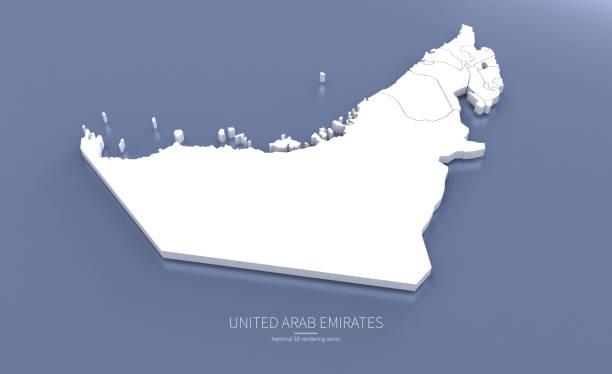 istock UAE Map 3d. National map 3D rendering set in Middle East countries. 1287962618