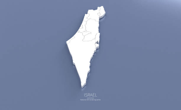 istock Israel Map 3d. National map 3D rendering set in Middle East countries. 1287962625