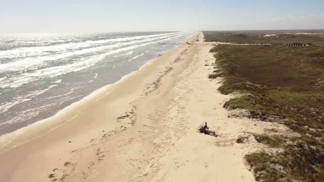 Long Open Beach in Texas by Drone
