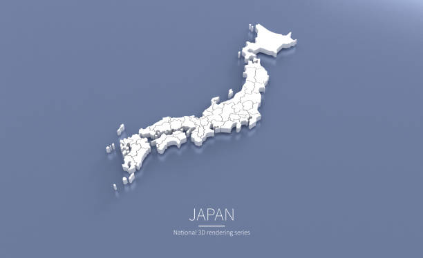 istock Japan Map 3d. National map 3D rendering set in Asia. 1287965099