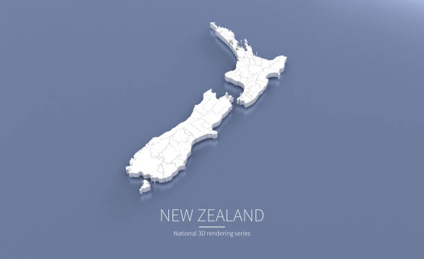 Old, vintage grunge new zeland map.