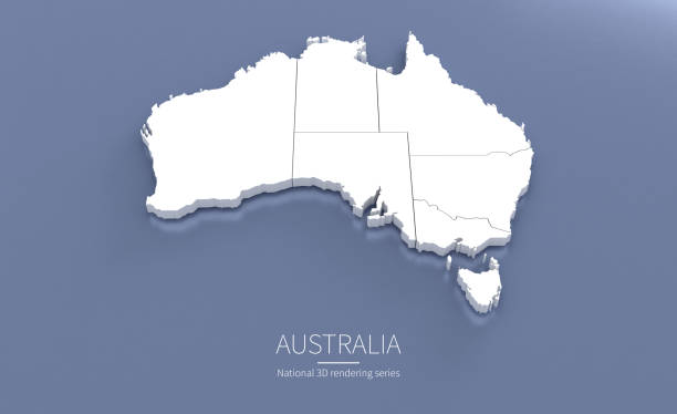 istock Australia Map 3d. National map 3D rendering set in South Pacific Countries. 1287966512