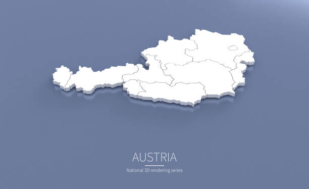 istock Austria Map 3d. National map 3D rendering set in European countries. 1287967702