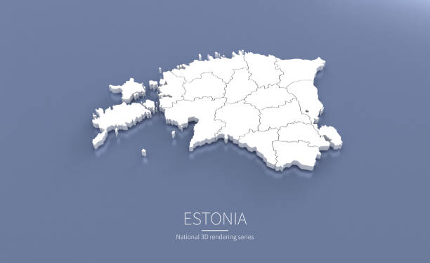 istock Estonia Map 3d. National map 3D rendering set in European countries. 1287967720