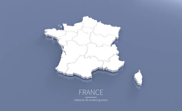 istock france Map 3d. National map 3D rendering set in European countries. 1287967759