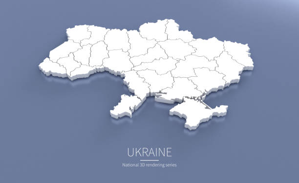 istock Ukraine Map 3d. National map 3D rendering set in European countries. 1287967830