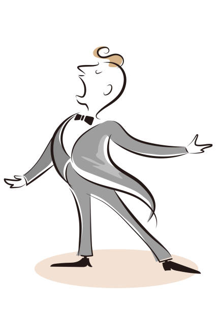 ilustraciones, imágenes clip art, dibujos animados e iconos de stock de cantante de ópera cantando en concierto clásico -imagen escénica- - ciclo de conciertos