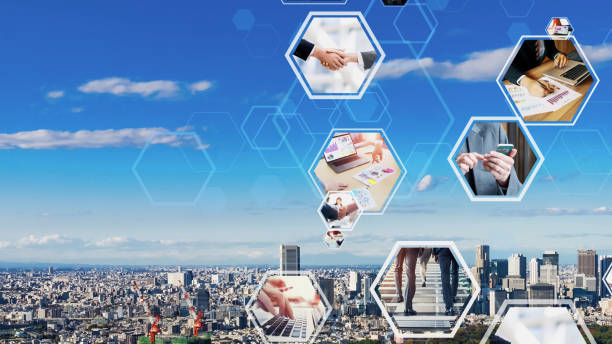 istock Business network concept. Management strategy. Background template. 1288009450