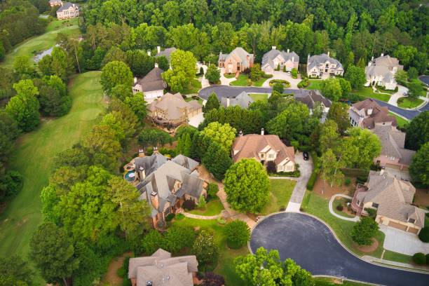 istock Panoramic aerial view of a upscale suburbs in Atlanta 1288018336