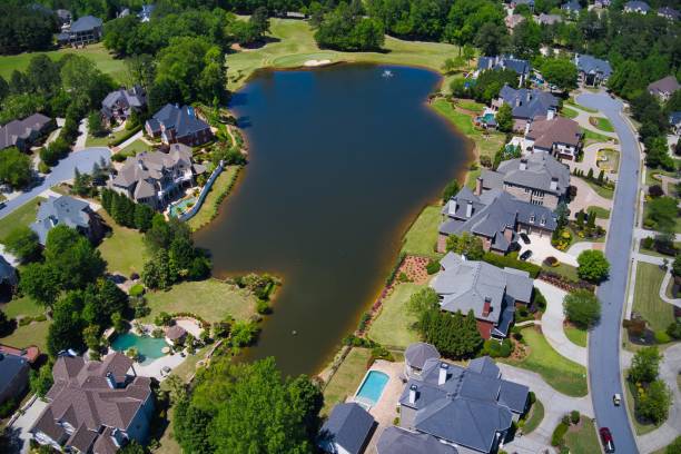 istock Panoramic aerial view of a upscale suburbs in Atlanta 1288018415