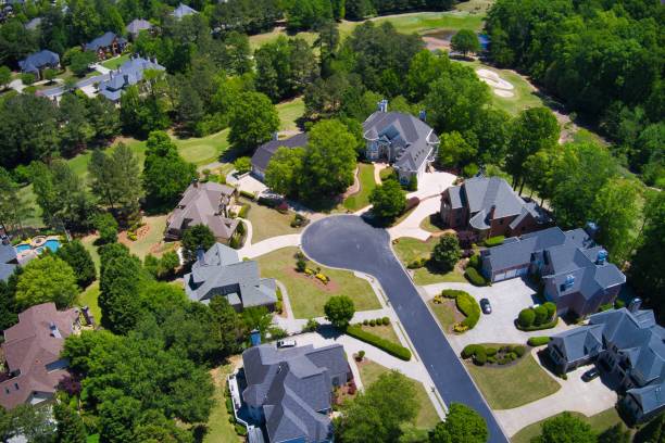 istock Panoramic aerial view of a upscale suburbs in Atlanta 1288018472