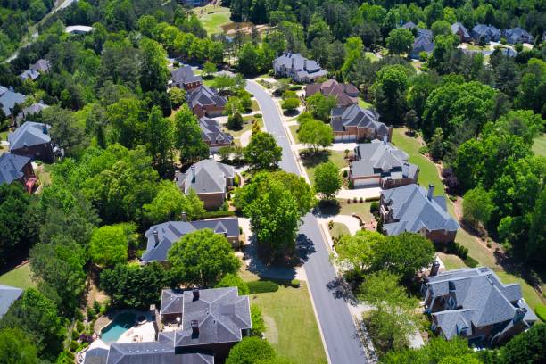 istock Panoramic aerial view of a upscale suburbs in Atlanta 1288018693