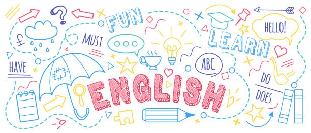 illustrations, cliparts, dessins animés et icônes de vecteur de concept d’apprentissage de langue anglaise - angleterre