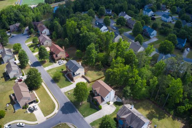 istock Panoramic aerial view of a upscale suburbs in Atlanta 1288019748