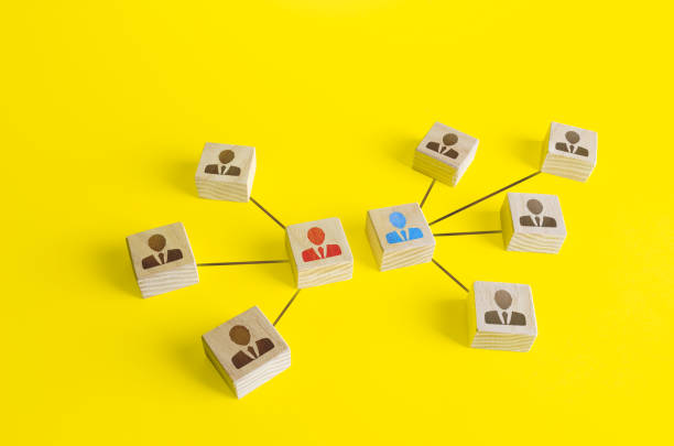istock Blocks of two team leaders compete with each other. Competition, conflict resolution. Teamwork, goal achievement with a employees group. Make competition between departments to increase productivity. 1288022699