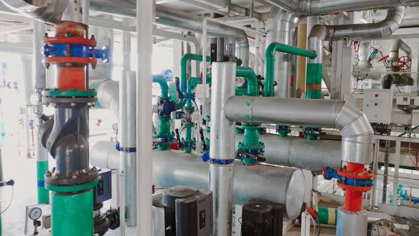 istock Large pipes in a factory 1288027534