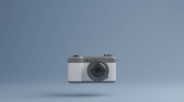 istock Vintage camera over blue background photography concept. 3d rendering 1288036016