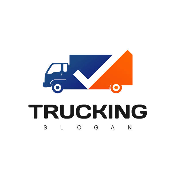 ilustrações de stock, clip art, desenhos animados e ícones de trucking, expedition and logistic logo design template - truck trucking business wheel