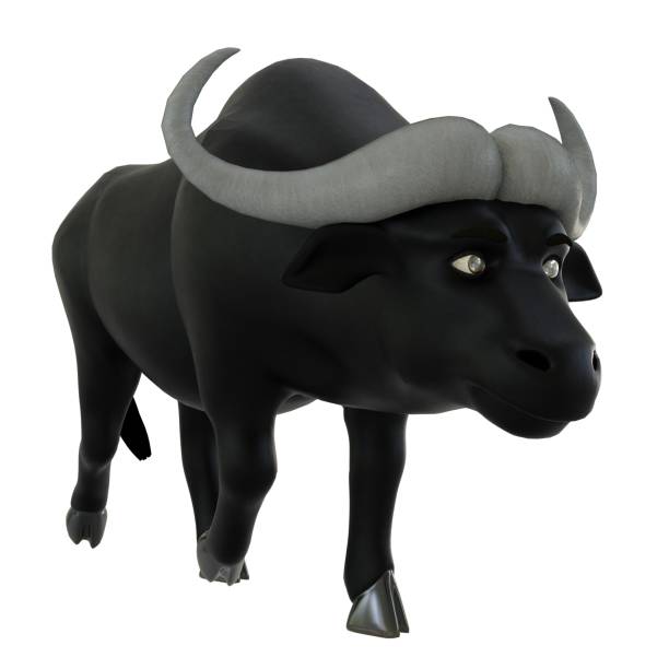 istock Cartoon bull isolated on white background 3d illustration 1288047585
